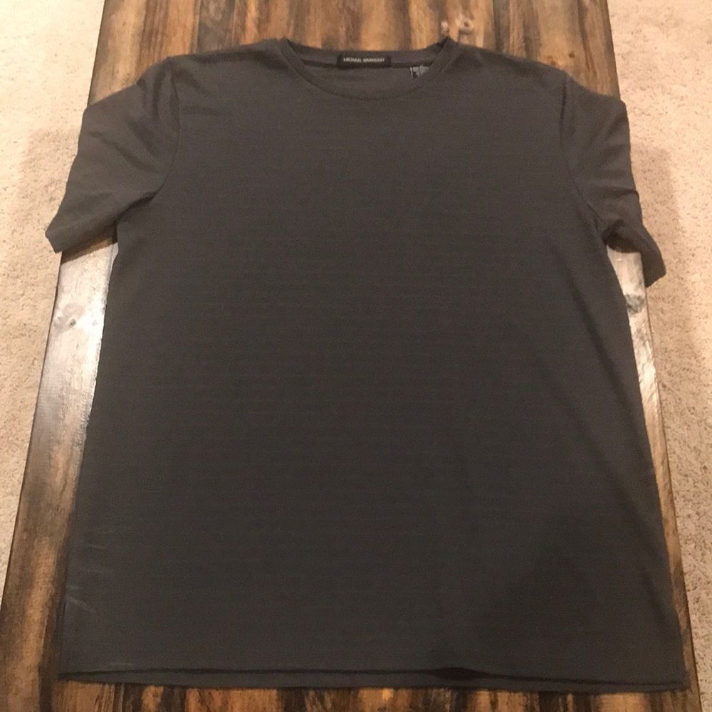 Michael Brandon Men’s Medium Slate Gray Short Sleeve Dress Shirt Soft